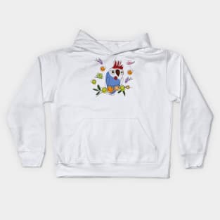 Funky Cool Owl I Colorful Cute Bird Kids Hoodie